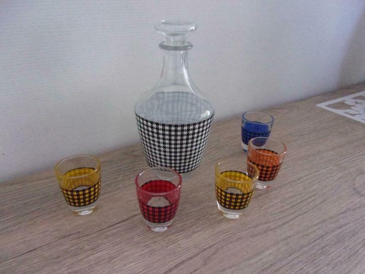 vintage likeur set, Huis en Inrichting, Keuken | Servies, Zo goed als nieuw, Glas of Glazen, Glas, Ophalen of Verzenden