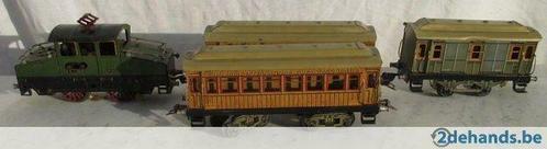 antieke trein Jep 5470 + 3 aparte wagons 4682, Collections, Boîte en métal, Utilisé