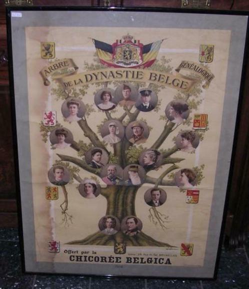 oude reclame affiche chicorei Belgisch Koningshuis, Verzamelen, Koningshuis en Royalty, Gebruikt, Ophalen