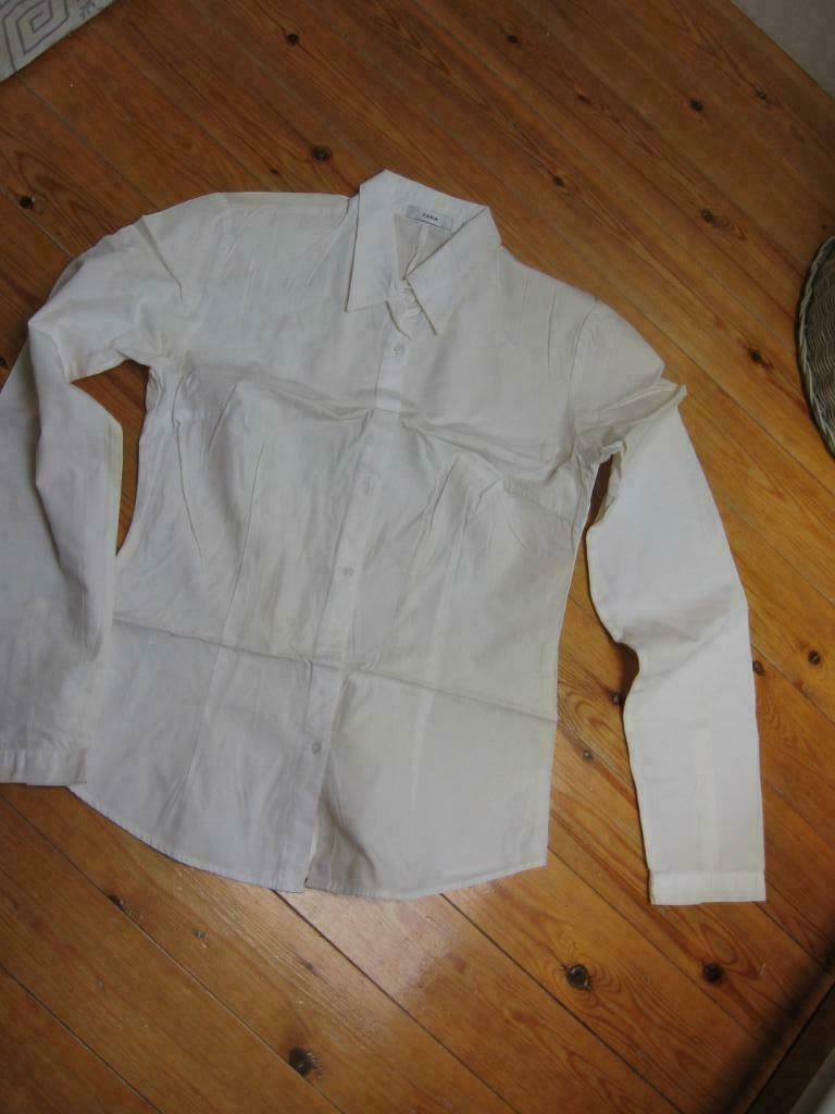 Zara witte getailleerde blouse 100% katoen. Uitstekende staa, Ophalen of Verzenden, Zo goed als nieuw, Maat 36 (S), Wit