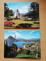 2 postkaarten lugano italië, Verzamelen, Ophalen of Verzenden, Ongelopen, Italië