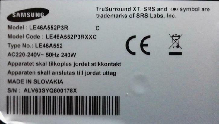 Herstellen Samsung TV Reparatie LE46A552, Audio, Tv en Foto, Televisies, Gebruikt, LCD, Samsung, Ophalen