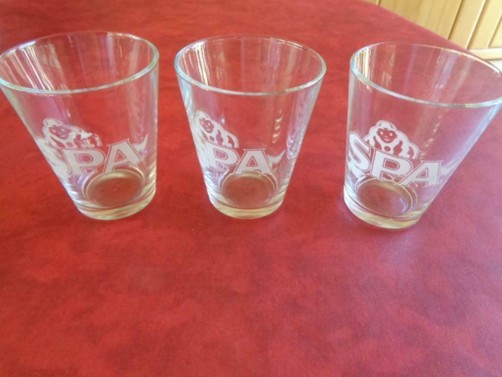 3 Verres à eau. Marque: "SPA", Verzamelen, Merken en Reclamevoorwerpen, Gebruikt, Ophalen of Verzenden