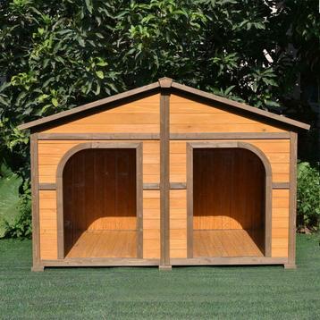 Niche XXXL double toit bois abri chien GEANT cabane chien ni, Envoi, Neuf, Niche à chien