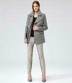 ZGAN grijze Reiss mantel wol, cashmere, leder, Comme neuf, Taille 34 (XS) ou plus petite, Envoi, Gris