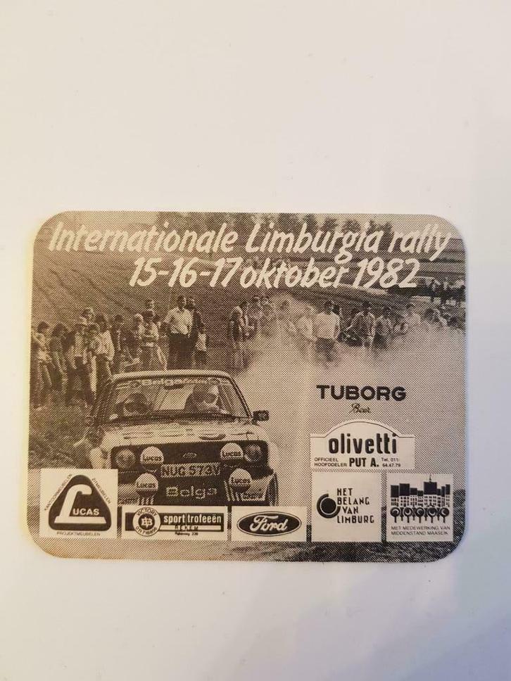 Internationale Limburgia Rally 16-18 oktober 1982 biervilt, Verzamelen, Biermerken, Nieuw, Viltje(s), Overige merken, Ophalen of Verzenden