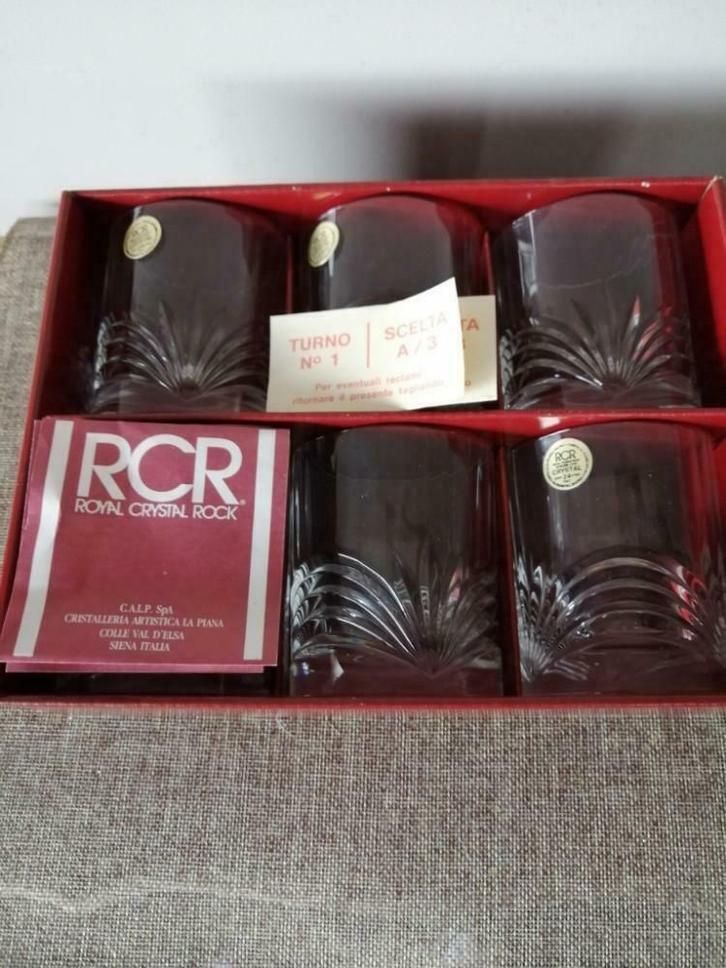 6 Royal Crystal Rock Aurea whiskeyglazen, Antiek en Kunst, Antiek | Glaswerk en Kristal, Ophalen of Verzenden
