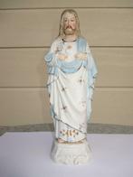 antiek heiligenbeeld Heilig Hart Jezus biscuit porselein, Gebruikt, Ophalen of Verzenden, Christendom | Katholiek, Beeld(je)