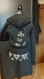 Houdie met rits en kap -Disney Micky op rug, Disney, Zwart, Ophalen of Verzenden, Zo goed als nieuw