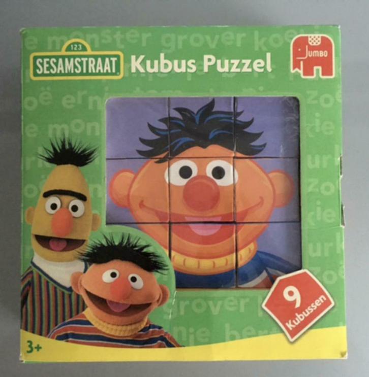 Jumbo Sesamstraat kubuspuzzel, Kinderen en Baby's, Speelgoed | Kinderpuzzels, Zo goed als nieuw, 2 tot 4 jaar, Ophalen