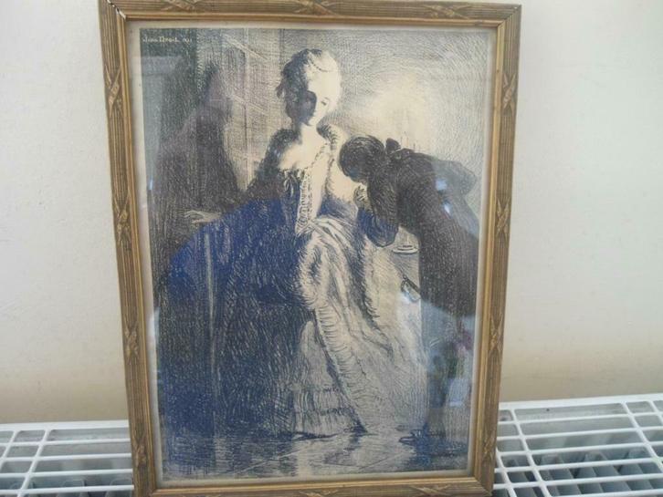 Ancien Dessin Fusain original de Jean Droit de 1923, Antiquités & Art, Art | Dessins & Photographie, Enlèvement ou Envoi