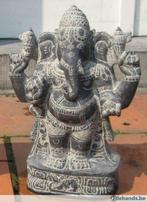 Ganesha staande met vier armen beeldhouwwerk graniet 30 cm, Tuin en Terras, Nieuw, Ophalen of Verzenden