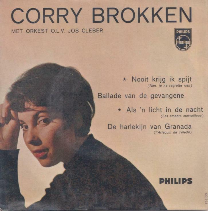 Corry Brokken – Nooit krijg ik spijt / Ballade van de gevang, Cd's en Dvd's, Vinyl Singles, Gebruikt, EP, Nederlandstalig, 7 inch