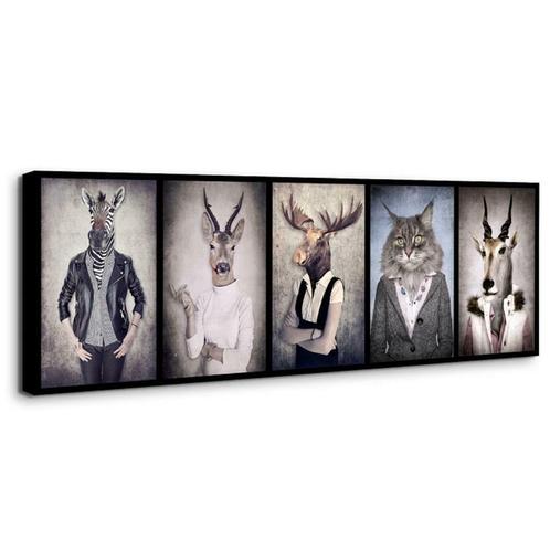 Nieuw panorama canvas schilderij Dieren 120 x 40 cm, Antiek en Kunst, Kunst | Schilderijen | Modern, Verzenden