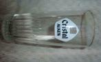 # bier glas CRISTAL ALKEN ribbelglas logo in wit goud zwart, Verzamelen, Ophalen of Verzenden, Gebruikt, Bierglas