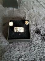 Ring in edelstaal maat 52, Handtassen en Accessoires, Ringen, Met strass, IJzer of Staal, Ophalen of Verzenden, Zo goed als nieuw