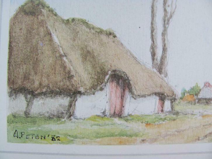 Tekening Albert Peten MOLSE SCHOOL, Antiek en Kunst, Kunst | Tekeningen en Fotografie, Ophalen of Verzenden