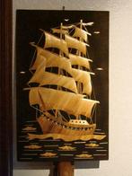 wanddecoratie: zeilboot in bamboe, Overige typen, Minder dan 50 cm, Gebruikt, Ophalen of Verzenden