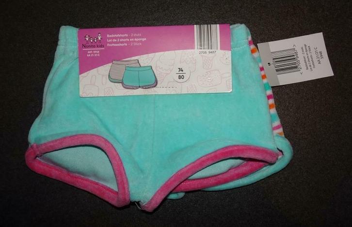 Mooie zomerse badstoffen shorts meisje, maat 74/80 (nieuw), Kinderen en Baby's, Babykleding | Maat 74, Nieuw, Meisje, Broekje