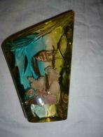 Vintage glazen decoratie met visje en schelpen aquarium zee, Ophalen of Verzenden