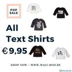 Text shirts zwart of wit NIEUW!!!, Garçon ou Fille, Chemise ou À manches longues, Neuf