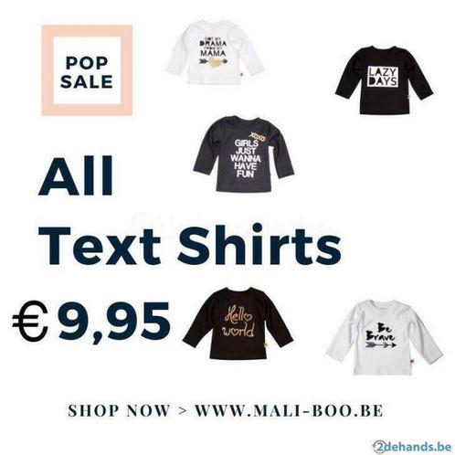 Text shirts zwart of wit NIEUW!!!, Enfants & Bébés, Vêtements enfant | Taille 92, Neuf, Garçon ou Fille, Chemise ou À manches longues