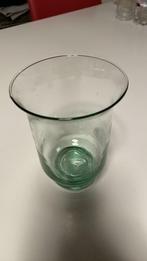 Vase/bougeoir en verre vert, Maison & Meubles, Comme neuf, Vert, Enlèvement ou Envoi, Verre