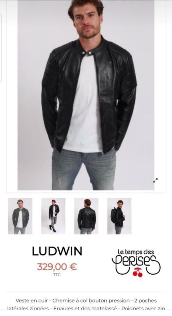echt lederen jas Ludwin, Kleding | Heren, Jassen | Zomer, Nieuw, Maat 48/50 (M), Zwart, Ophalen