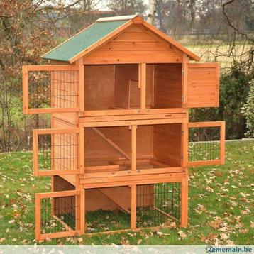Clapier triple abri lapin clapier lapin rongeur XXL NEUF, Envoi, Neuf