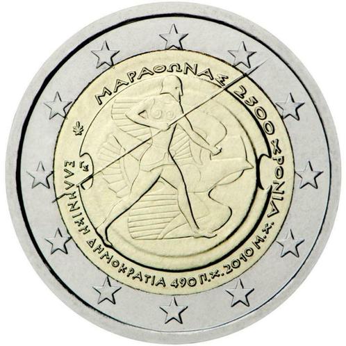 2 euro Grece 2010 UNC 2.500e anniversaire, Timbres & Monnaies, Monnaies | Europe | Monnaies euro, Série, 2 euros, Grèce, Envoi