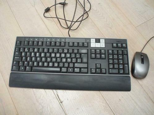 Multimediatoetsenbord AZERTY + (of) bedrade DELL-muis TB Sta, Computers en Software, Toetsenborden, Gebruikt, Azerty, Bedraad