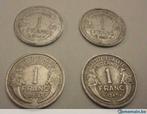 4 munten van 1 frank morlon 1944,1947,1948 en 1949 Frankrijk, Postzegels en Munten, Munten | Europa | Euromunten, Ophalen of Verzenden