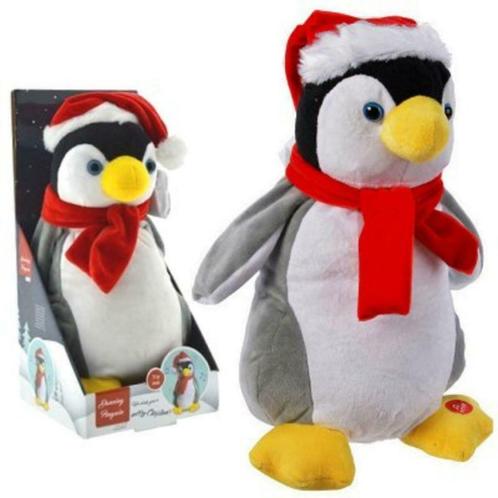 Pluche kerst pinguin dansend met muziek 32 cm, Diversen, Kerst, Nieuw, Ophalen of Verzenden