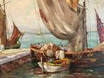 Schilderij "Saint Tropez" ondertekend ABOUT, Antiek en Kunst, Verzenden