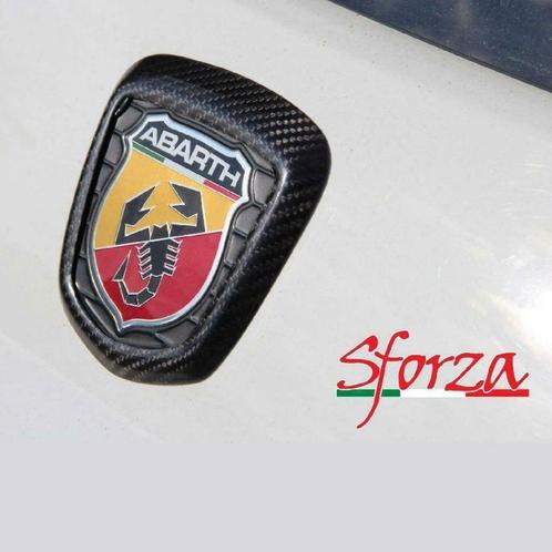 Contour en carbone d’emblème arrière Sforza pour Abarth 500, Auto-onderdelen, Carrosserie, Motorkap, Fiat, Overige automerken