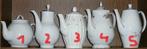 Theepot + 4 koffiepotten  (1- 2 - 3 - 4- 5) (m), Huis en Inrichting, Ophalen of Verzenden