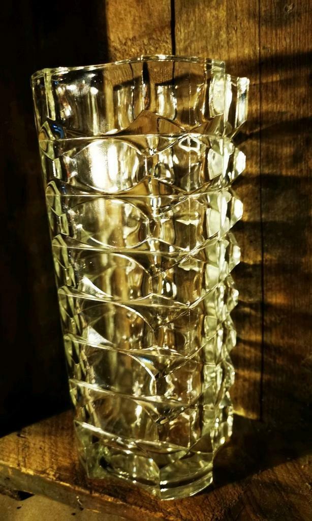 Glazen robuste disign vaas jaren 70's, Antiek en Kunst, Antiek | Vazen, Ophalen of Verzenden