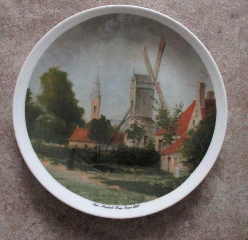 Scherzer bord - Sint-Michiels Dorp - Anno 1910, Antiquités & Art, Antiquités | Céramique & Poterie, Enlèvement ou Envoi