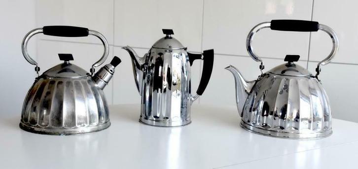 Demeyere fluitketel, koffiekan en waterketel, Antiek en Kunst, Antiek | Keukengerei, Ophalen of Verzenden