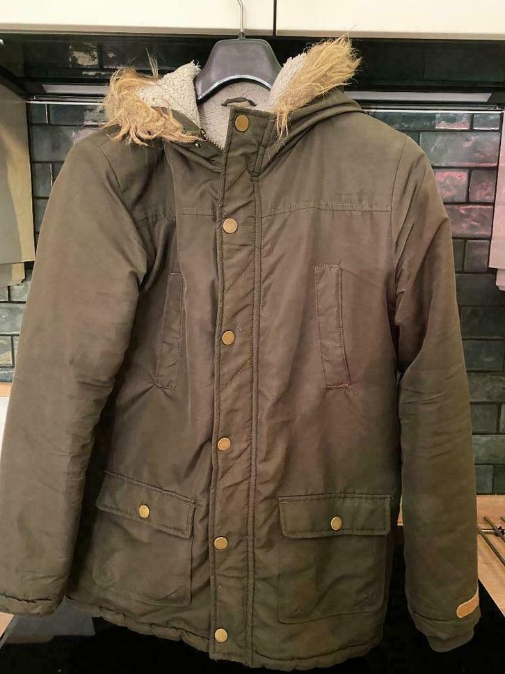 Gevoerde winterjassen voor jongens 158-164 kaki of oranje, Kinderen en Baby's, Kinderkleding | Maat 158, Gebruikt, Jongen, Jas