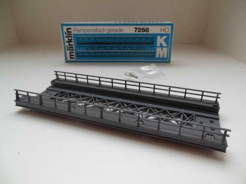7268 MARKLIN HO- 1 x - STRAIGHT BRIDGE DRIVE/RAMPE D'ACCES D, Hobby & Loisirs créatifs, Trains miniatures | HO, Comme neuf, Rails