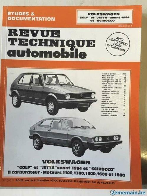 Revue techn auto Volkswagen Golf -Jetta avant 1984 -Scirocco, Autos : Divers, Modes d'emploi & Notices d'utilisation, Enlèvement ou Envoi