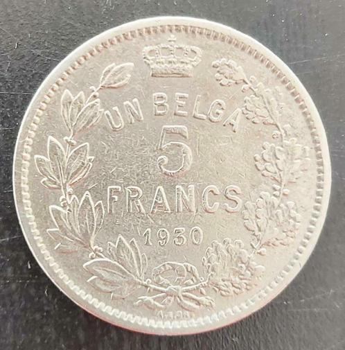 Belgium 1930 - 5 Fr/1 Belga FR/Albert I/Morin 382b - Pr/FDC, Timbres & Monnaies, Monnaies | Belgique, Monnaie en vrac, Envoi