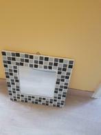 Mozaik spiegel, grijs zwart. Kader is 34 cm x 34 cm, Huis en Inrichting, Ophalen of Verzenden, Zo goed als nieuw