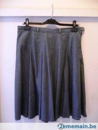 Jupe plissée en jeans Ballade T 42, Kleding | Dames, Rokken, Gedragen, Blauw, Ophalen of Verzenden