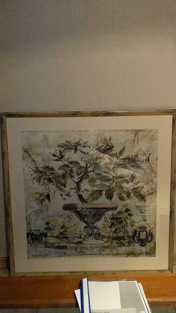 Mooi groot kader met prachtige afbeelding. 1m10 x 1m10 beschikbaar voor biedingen