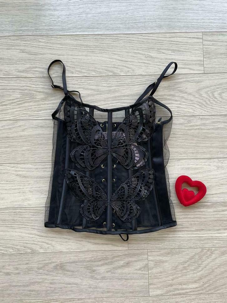 Corset bustier papillon Victoria's Secret NEUF Taille XS, Vêtements | Femmes, Sous-vêtements & Lingerie, Body ou Corset, Noir