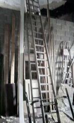 2 houten ladders van meer dan 3 m ter decoratie, Gebruikt, Ophalen