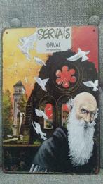 Plaque en métal publicitaire vintage trappiste Orval, Nieuw, Reclamebord, Ophalen of Verzenden