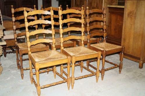 zes oude boeren stoelen met hoge rug in eik, Antiek en Kunst, Antiek | Meubels | Stoelen en Sofa's, Ophalen